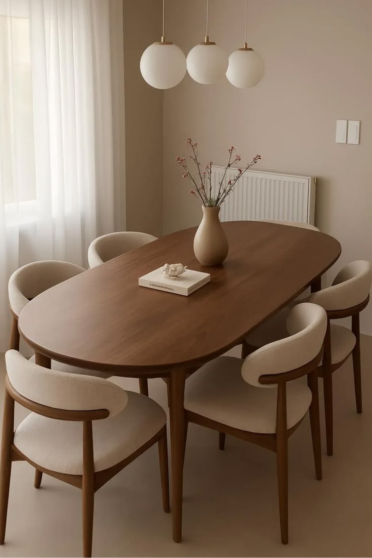 Contemporary Oval Dining Table Set